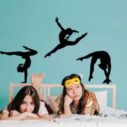 Gymnastics Wall Decals, Gymnast Art, Decor, Stickers, Decor - thumbnail 2