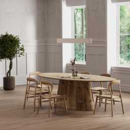 Oak Modern Dining Table 098 - thumbnail 2
