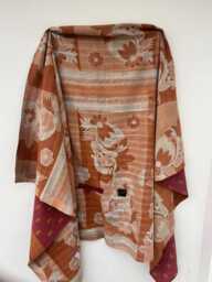 Reversible Vintage Kantha Quilt Patchwork Block Print Cotton Handmade Bohemian Throw - thumbnail 1