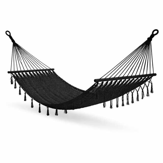 Black Color American Hammock Made With Thick Cotton/Nylon Thread Customs Taxes Included - image 1