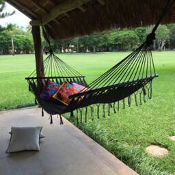 Black Color American Hammock Made With Thick Cotton/Nylon Thread Customs Taxes Included - thumbnail 2