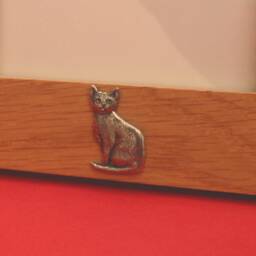 "Short Hair Cat Portrait Real Oak Picture Frame 6"" X 4" - thumbnail 2