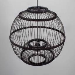 Handmade Bamboo Pendant Light Rustic Woven Ceiling Fixture - thumbnail 3