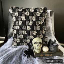 "Felt Black Throw Cushion 16""x16" - thumbnail 3