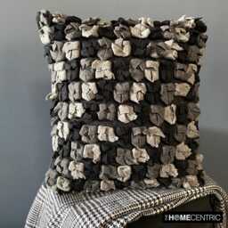 "Felt Black Throw Cushion 16""x16" - thumbnail 2