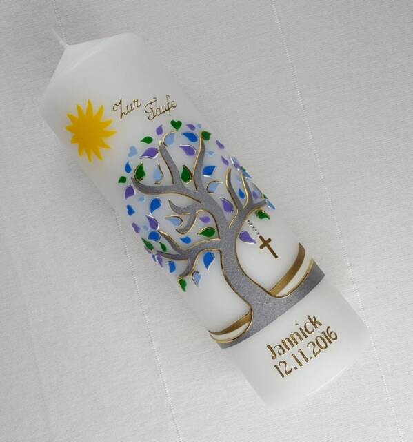 Christening Candle Tree Of Life, Including Inscription - image 1