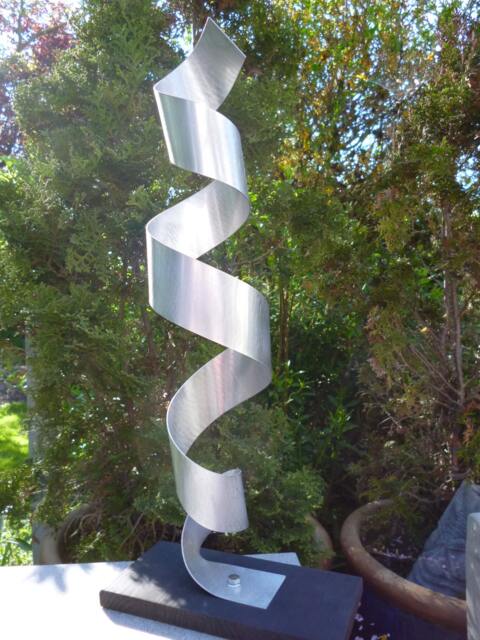 "Modern Abstract Wood Aluminum Artist Sculpture ""Litu" - image 1