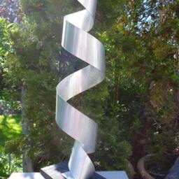 "Modern Abstract Wood Aluminum Artist Sculpture ""Litu" - thumbnail 3