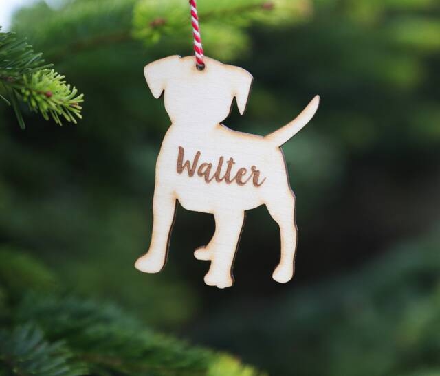 Personalised Beagle Christmas Decoration Engraved Birch Plywood Pet Ornament - image 1