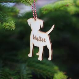Personalised Beagle Christmas Decoration Engraved Birch Plywood Pet Ornament - thumbnail 2