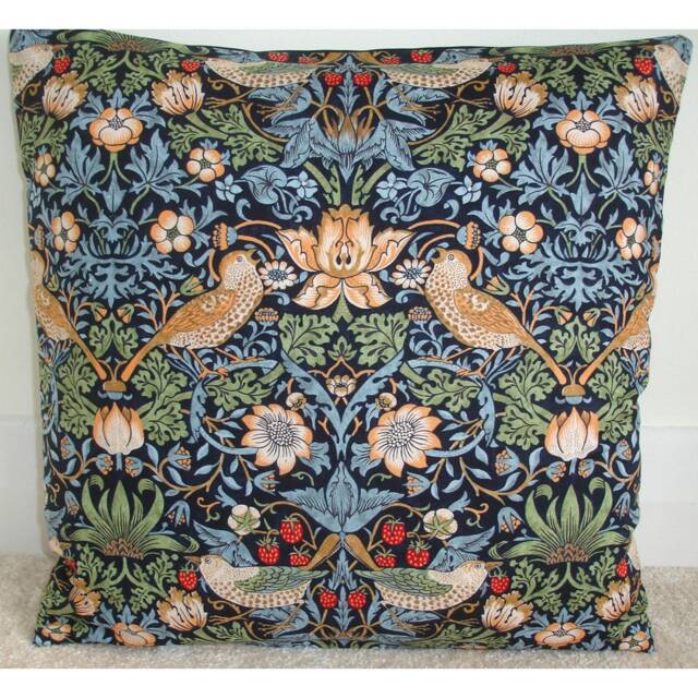 William Morris The Strawberry Thief Cushion Cover With Zip 16 - image 1