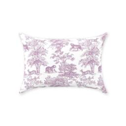 Chinoiserie Tiger Jungle Pillow Cover - Pure Cotton Twill Print Fabric Lilac Blush Purple Toile De Jouy Design Decorative Cushion - thumbnail 2