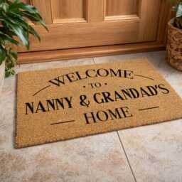 Welcome To Grandad Nanna Jet's House - Custom Coir Mat Elegant Retired Sign - thumbnail 4