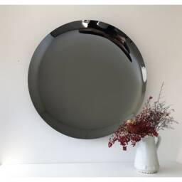 Handcrafted Concave Black Mirror Space Age Decor