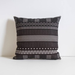 Aztec Pillow Cover Black Bohemia Linen Blend Cushion - 45x45cm - thumbnail 3