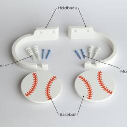 Baseball Curtain Holdback, Set Of 2 - Sports Themed Kids Room Home Decor - thumbnail 3