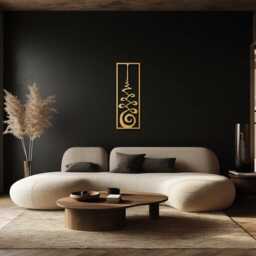 Gold Unalome Metal Wall Art Zen Yoga Studio Decor - thumbnail 2