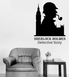 Wall Vinyl Decal Sticker Sherlock Holmes Detective Story House & Office Decor - 2526Dz - thumbnail 1
