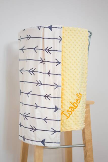 Personalized Minky Baby Blanket, Arrow Design, Newborn Gift - image 1