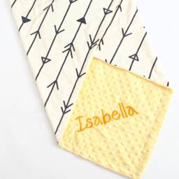 Personalized Minky Baby Blanket, Arrow Design, Newborn Gift - thumbnail 2