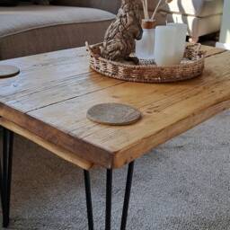 Homemade Rustic Coffee Table - Farmhouse Hairpin - thumbnail 2