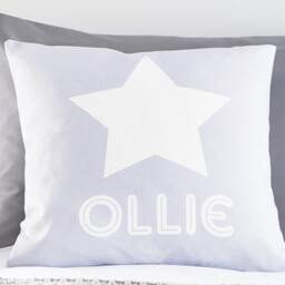 Grey Star Cushion- Cushion -Baby -Custom -Personalised -Grey Baby - Nursery New Gift - thumbnail 2
