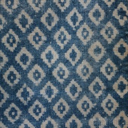 Handwoven Indigo Area Rug Diamonds With Pink Tassels - 4 X 6 Ft - thumbnail 3
