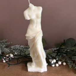 Venus Soy Wax Candle Roman Greek Sculpture, Fragranced Home Decor - thumbnail 3