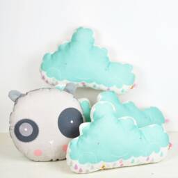 Light Blue Cloud Pillow, Nursery Decor, Handmade Kids Cushion - thumbnail 2