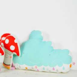 Light Blue Cloud Pillow, Nursery Decor, Handmade Kids Cushion - thumbnail 4