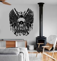 Wall Vinyl Army Soldier Ranger Rifle Guaranteed Quality Decal Mural Art 1662Dz - thumbnail 1