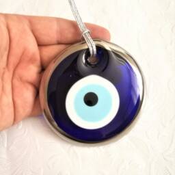 Silver Gilding Evil Eye Wall Hanging Nazar Boncuk Talisman - 9cm - thumbnail 3