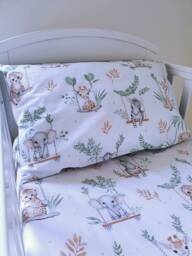 Sage Green Jungle , Safari Duvet Cover Set, Baby Bedding, Toddler, Animals Children Room Decor, Pure Cotton - thumbnail 1