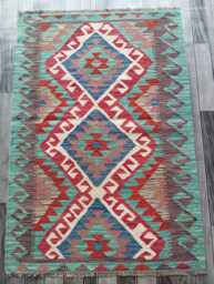 Tribal Kilim Rug, Handmade Artisan Afghan Turkish Persian Qashqai Navajo Bohemian Natural Wool Flatweave Multicolour Rug 149x102 cm - thumbnail 1