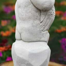 Concrete Child With Big Fish Statue Stone Boy Sculpture Gardem Children Figurine Outdoor Pond Decoration Fishing Ornament - thumbnail 4