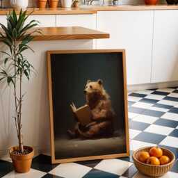 Bookish Wall Art - Bear Reading Book Print Lover Poster Funny Gift - thumbnail 2