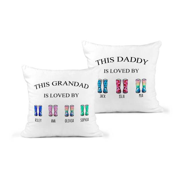 Personalised Fathers Day Cushion, Dad Gift, Grandad Best Is Loved By Pillow, Names, Gift For Him - image 1