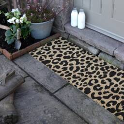 Leopard Print Double Door Mat - Doormat Animal Wild Pattern Decorative Patio 120x40cm - thumbnail 3
