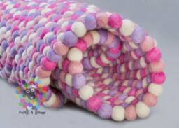 Handmade Wool Felt Ball Rug Marshmallow Nursery Carpet - thumbnail 1