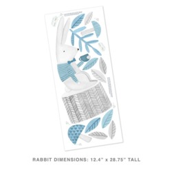 Thoughtful Rabbit - Fabric Wall Decal Woodland Blue Collection Mej - thumbnail 3