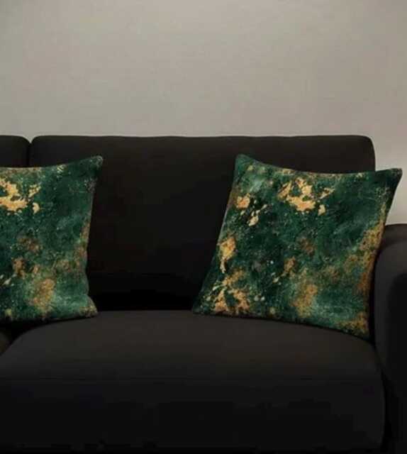 Handmade By Order Bottle Green Gold Foil Effect Velvet Cushion Covers All Shapes Sizes Available - image 1