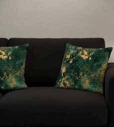 Handmade By Order Bottle Green Gold Foil Effect Velvet Cushion Covers All Shapes Sizes Available - thumbnail 1