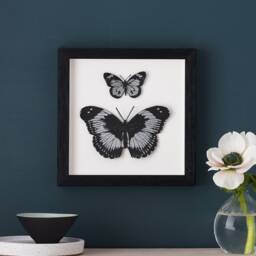 Paper Cut Butterfly Wall Art, Hand Painted 3D Framed Home Decor Art Print, Gift For Her - thumbnail 2
