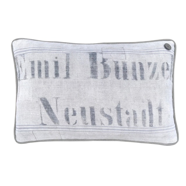 "Antique German Grain Sack Pillow From The 1883 - 21"" X 14" - image 1