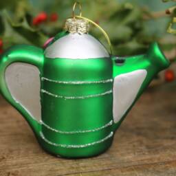 Small Green Garden Allotment Watering Can Christmas Tree Bauble Decoration - thumbnail 2