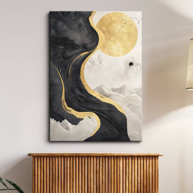 Yin & Yang Oil Painting Framed Poster Print & Canvas Wall Decor Art Bedroom Home Interior Floral Gift - image 1