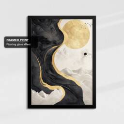 Yin & Yang Oil Painting Framed Poster Print & Canvas Wall Decor Art Bedroom Home Interior Floral Gift - thumbnail 2