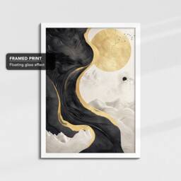 Yin & Yang Oil Painting Framed Poster Print & Canvas Wall Decor Art Bedroom Home Interior Floral Gift - thumbnail 3