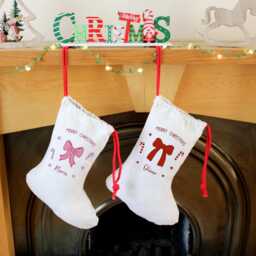 Pink Bow Christmas Eve Sack, Stocking Option - Personalized Toy Bag For Girls Or Girlfriend - thumbnail 3