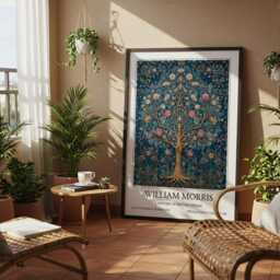 Blue Tree Of Life William Morris Wall Art Vintage Poster, Floral Art Print - thumbnail 3